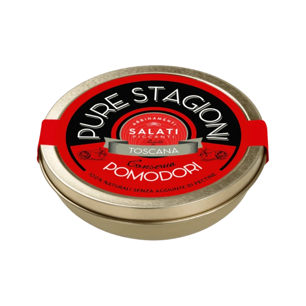 latta di confettura salata di pomodori e peperoncino