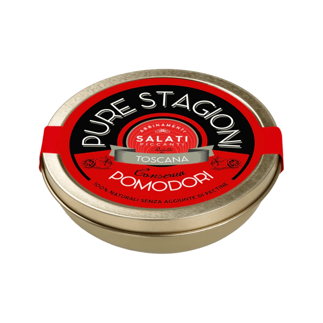 latta di confettura salata di pomodori e peperoncino